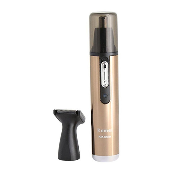 kemei nose trimmer &sideburns hair trimmer with micro-groomer km-6629 gold