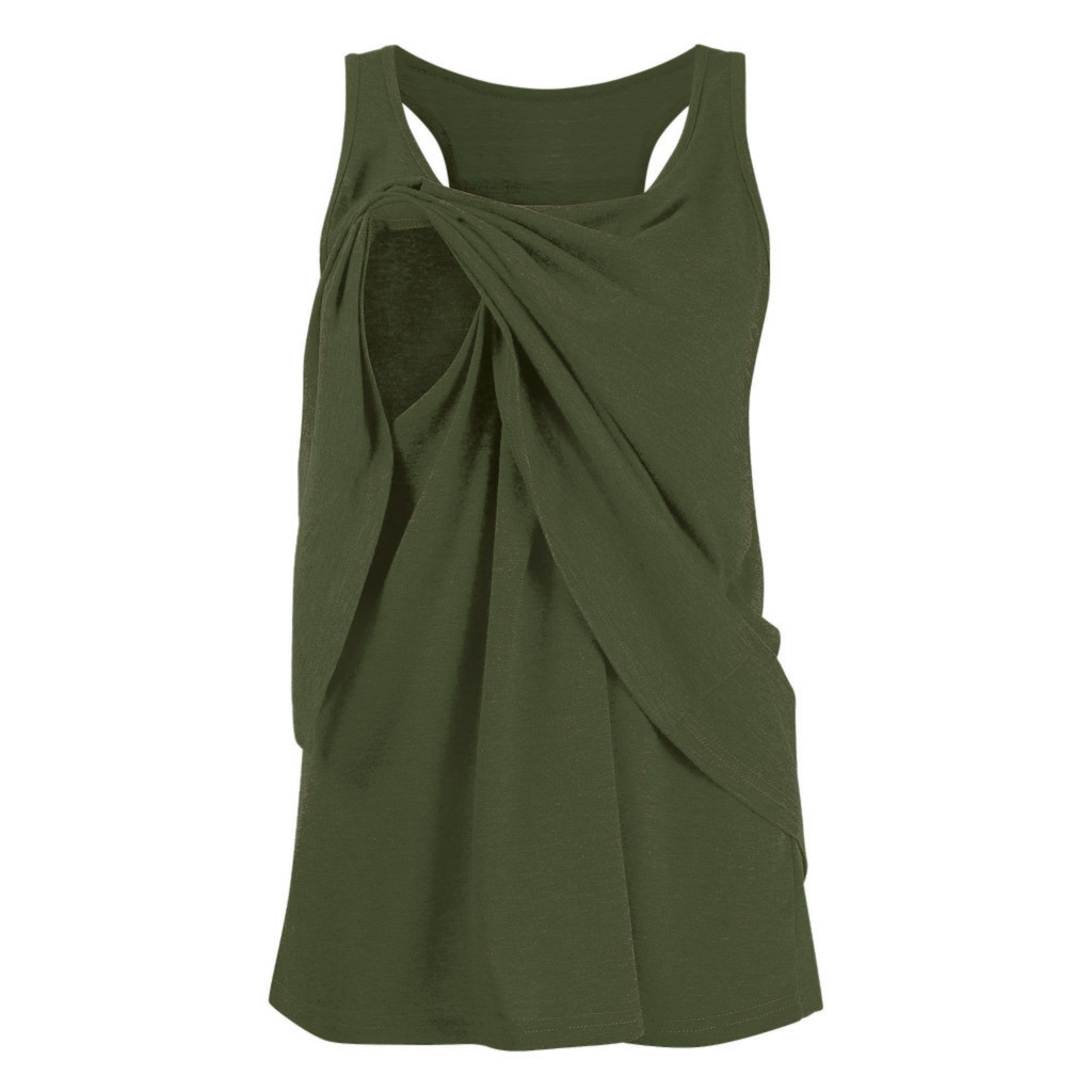 Beautiful Solid Round Neck Nursing Tank