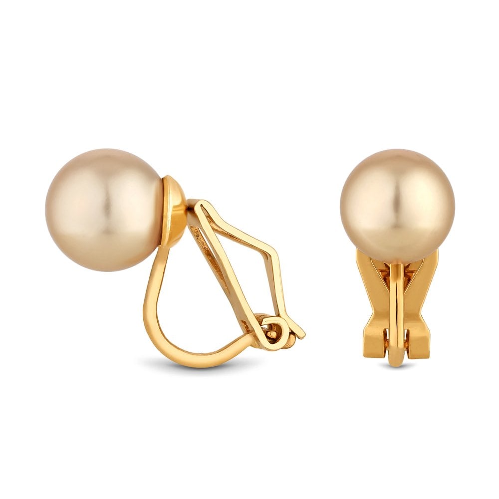 Gold Plated Mini Pearl Clip On Earrings