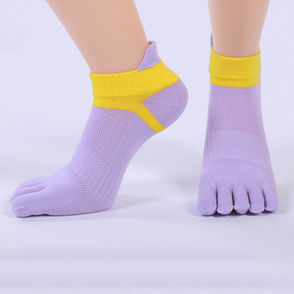 Damen Fünf Zehen Breathable Sport Yoga Socken Baumwolle Übung Radfahren Ankle Socken