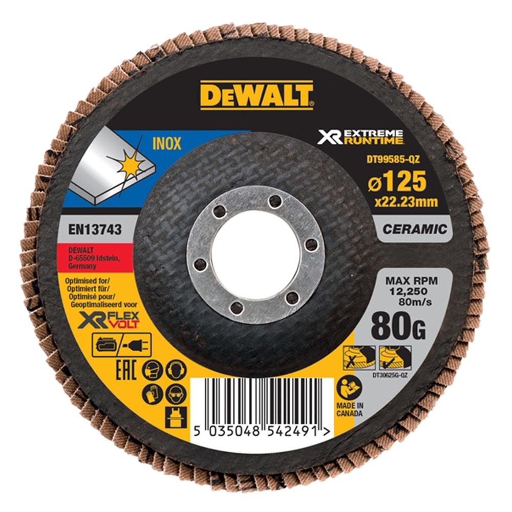 DeWalt FlexVolt XR Flap Disc 125mm 80G