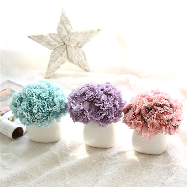 7 colours carnation bouquet with 6 heads wedding decoration wholesalers bride bouquets favors party gifts bedroom decoration
