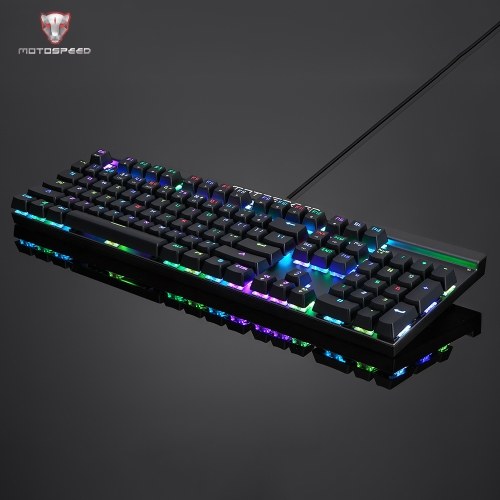 Motospeed V20 Wired Optical Gaming Mouse + CK103 104 Key NKRO Wired RGB Backlit Mechanical Gaming Keyboard + Non-Slip Rubber Computer Gaming Mouse Pad
