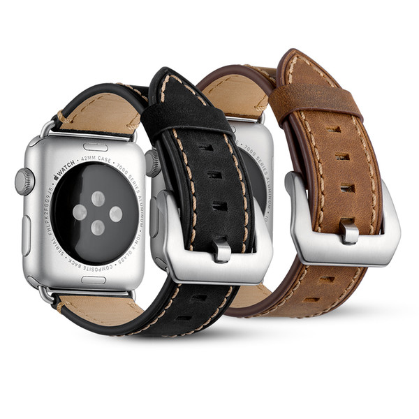 Leather buckle strap For Apple Watch Series 1 2 3 4 5 6 7 8 SE Smart Accessories correa bracelet 44mm 45mm 49m 42mm 40mm 38mm Watch Band Replacement Wristbands