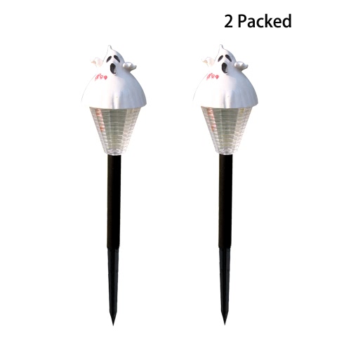 2 Packed Halloween Solar Lawn Light Pumpkin/Ghost Outdoor Landscape Decorative Festive Lamp for Patio Garden Yard Path