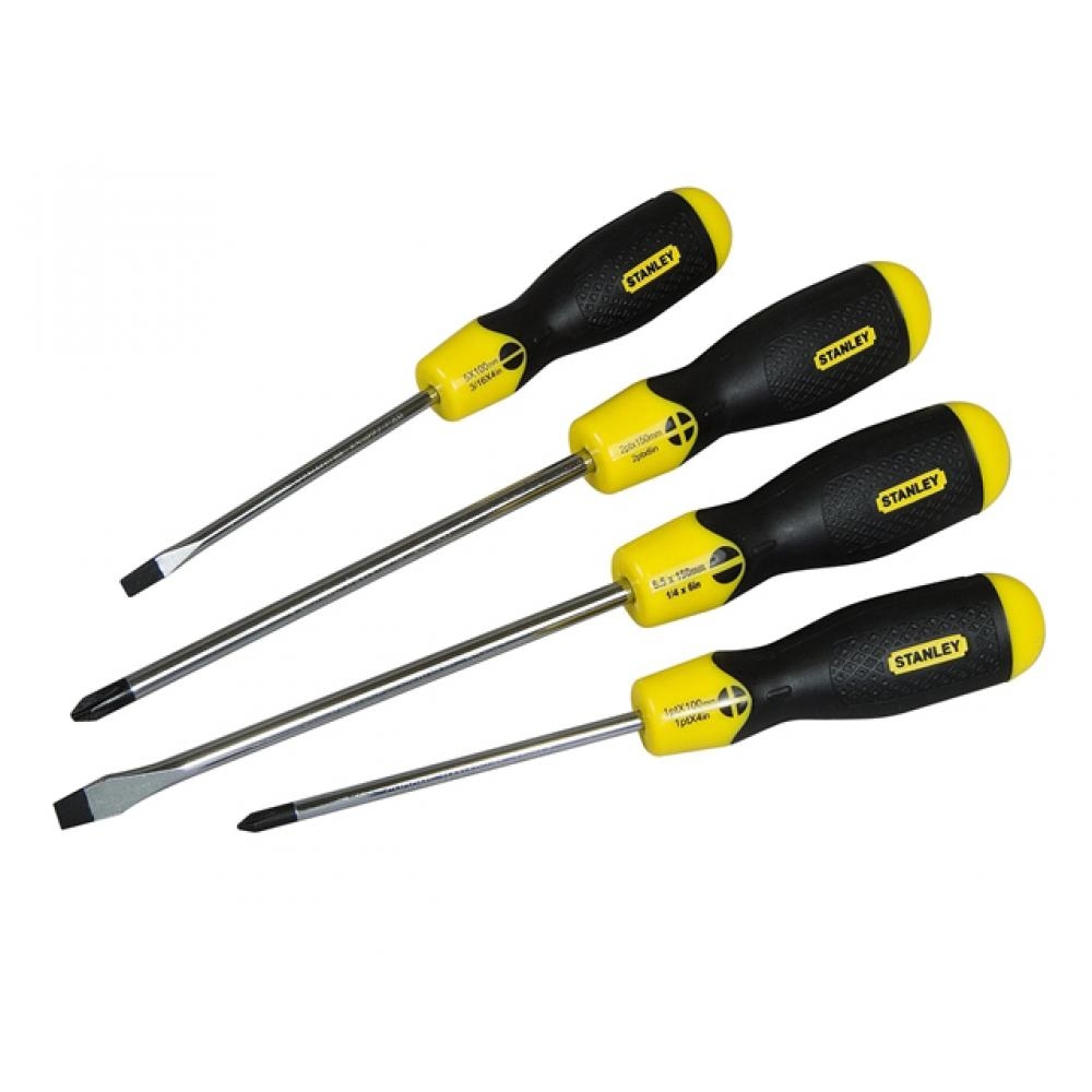Stanley Cushion Grip Screwdriver Set Par/Flared /Phillips 4pce