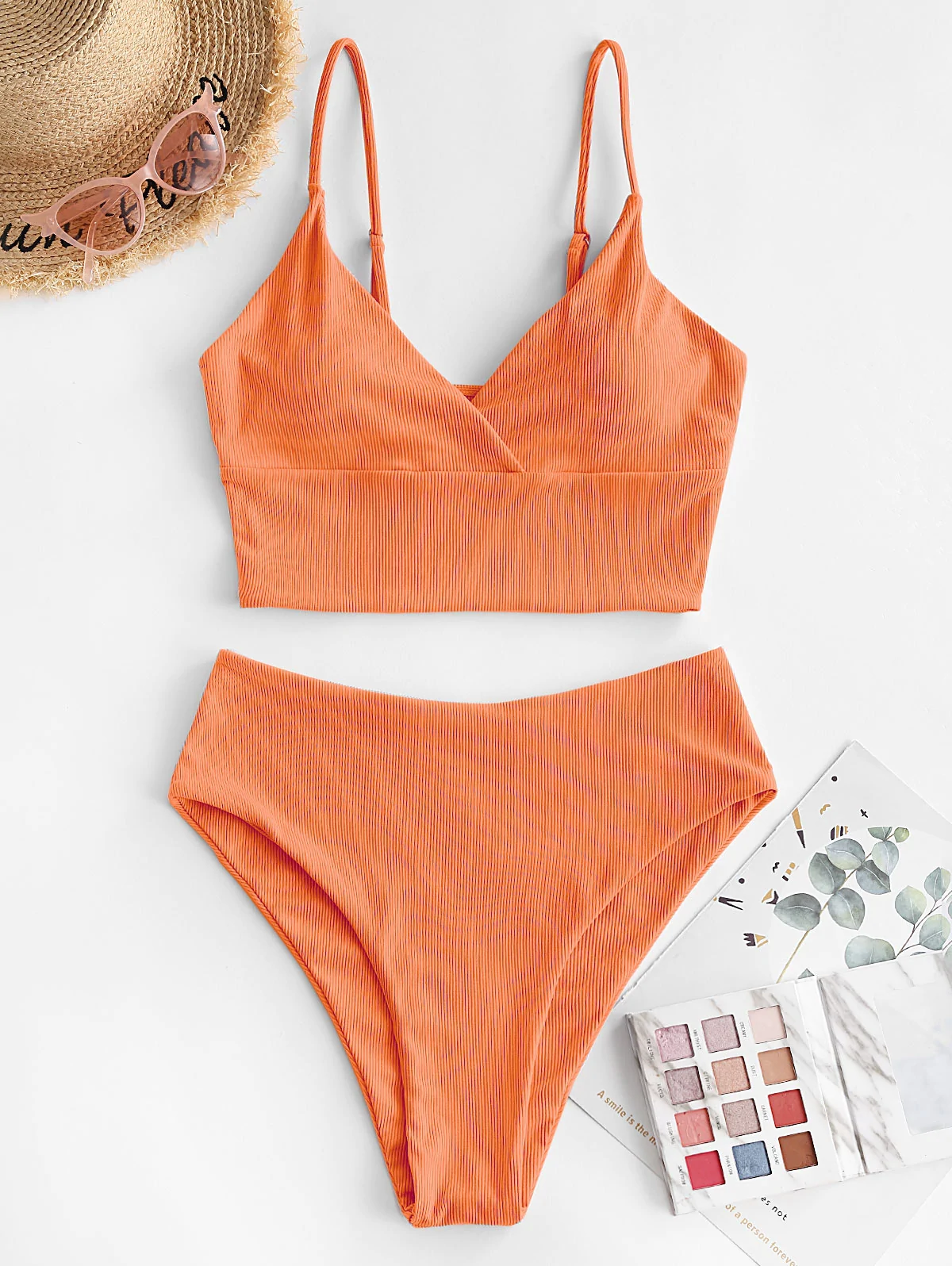 ZAFUL Hochgeschnittener Tankini Badebekleidung mit Rippen