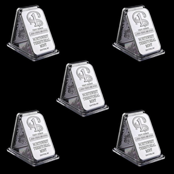 5pcs 1oz real silver plated northwest number one bullion bar coin 50 x 28 mm vacuum plastic package collectible decoration bar