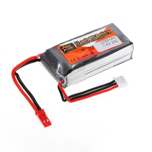 ZOP Power 2S 7.4V 1200mAh 25C JST Plug LiPo Battery JST Plug