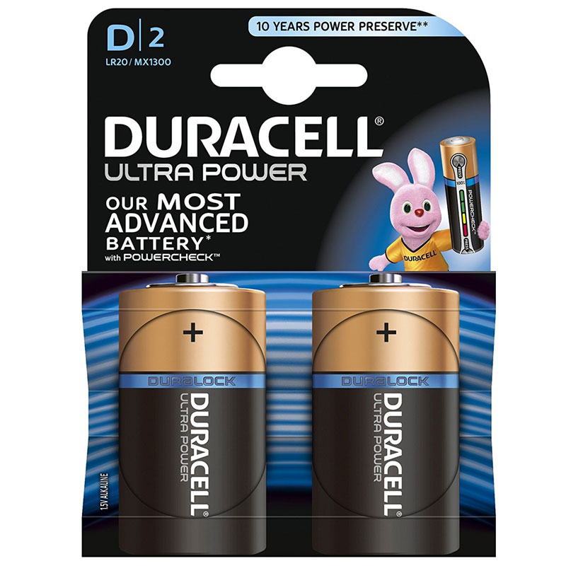 Duracell Ultra Power D Batteries - 2 Pack