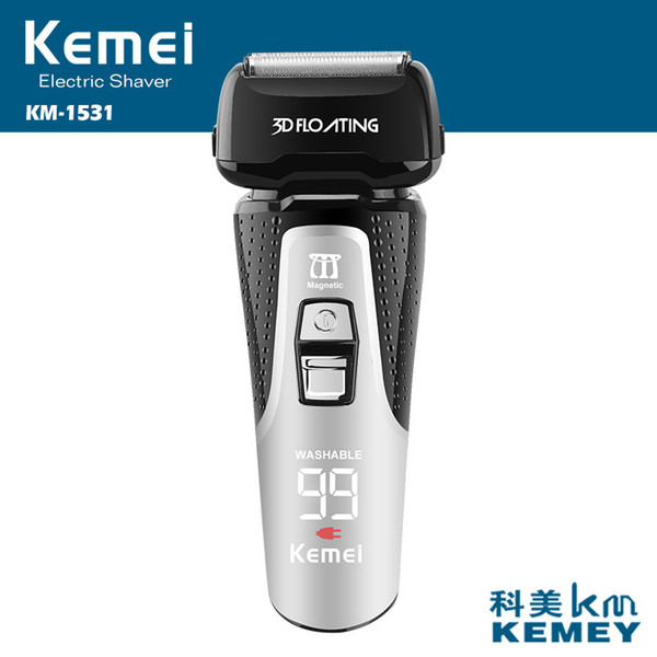 professional electric razor waterproof shaving machine with triple blade rechargeable male electric shaver with lcd display