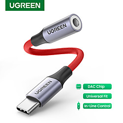 UGREEN 3,5 mm Audio Adapter High-Speed 1 A 0.2m (0.65Ft) Aluminium Nylon Für Samsung Xiaomi Huawei Handy-Zubehör Lightinthebox