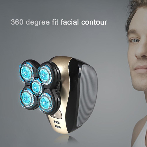 kemei km-1000 5 in 1 electric floating five blade heads razor rechargeable shaver face care tools