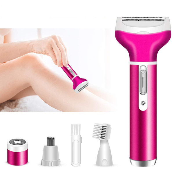 electric razor for women, lady electric shaver, 4 in 1 rechargeable cordless painless wet & dry body hair remover bikini trimmer