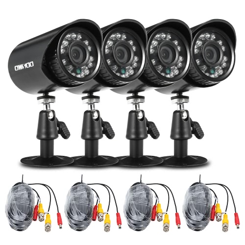 Caméra de vidéosurveillance étanche OWSOO 4 * 720P 1500TVL AHD + câble de surveillance 4 * 60ft