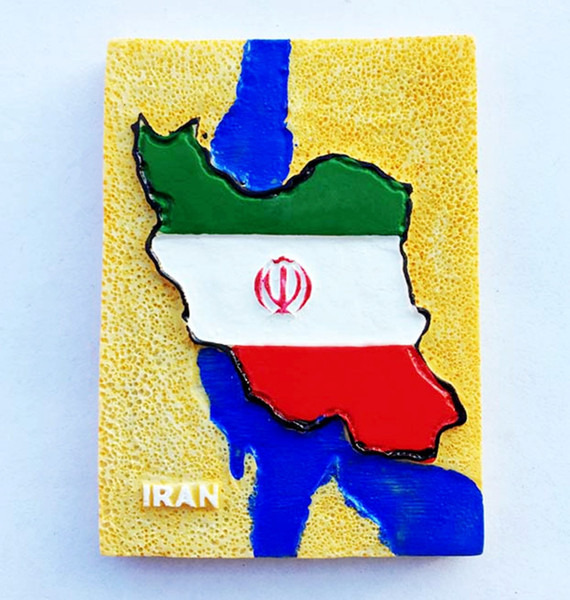 persian gulf caspian creative flag map 3d fridge magnets tourism souvenirs refrigerator magnetic stickers