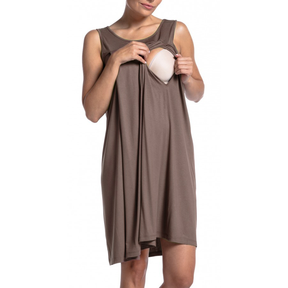 Casual Solid Sleeveless Nursing Pajamas